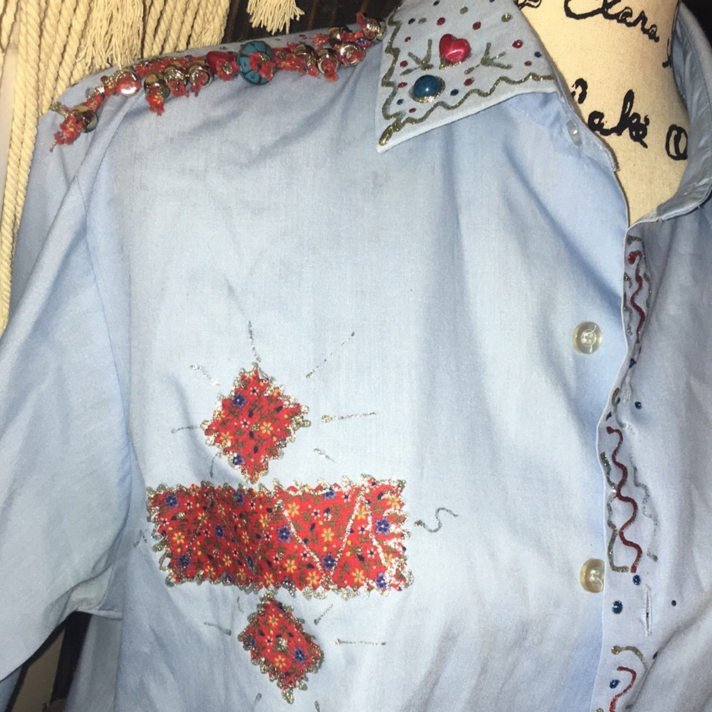 Vintage 1960s Van Heusen HampshireHouse mens Shirt,Embellished - Picture 3 of 14